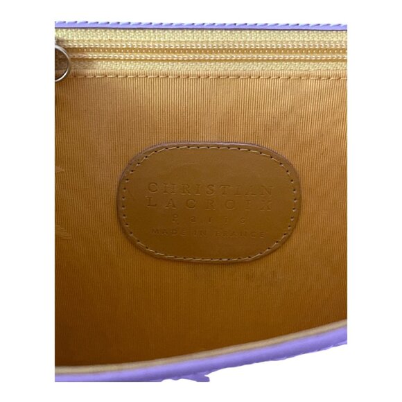 Christian Lacroix Paris Mauve Patent Leather Shoulder Bag with Gold Hardware - Picture 10 of 12